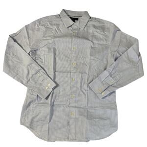 Banana Republic Slim Fit White  & Blue Striped Shirt Large